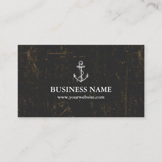 Nautical Anchor Vintage Grunge Dark Business Card Zazzle Com