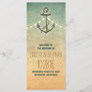 nautical anchor vintage wedding programs