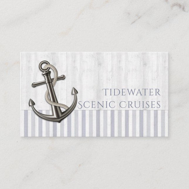 Nautical Anchor w/Rope Business Card (Front)