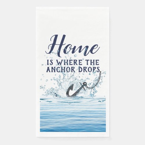 Nautical Anchor Water Splash and Quote Paper Guest Towels