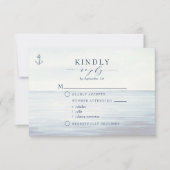 Nautical Anchor Watercolor Ocean Meal Choice RSVP Card (Front)