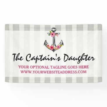 Nautical Anchor Watercolor Roses Beach Boutique Banner Nautical Anchor Watercolor Roses Beach Boutique Banner