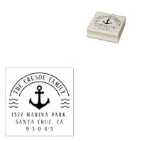 Personalized Custom Return Address Rubber Stamp or Self Inking Stamp Anchor  Nautical Beach Name