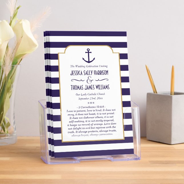 Nautical Anchor Weddin Program Brochure (Insitu)