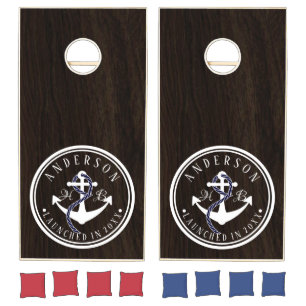 Nautical Anchor Wedding / Anniversary Custom Cornhole Set