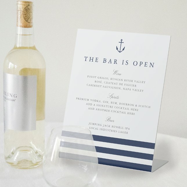 Nautical Anchor Wedding Bar Menu Sign (Creator Uploaded)
