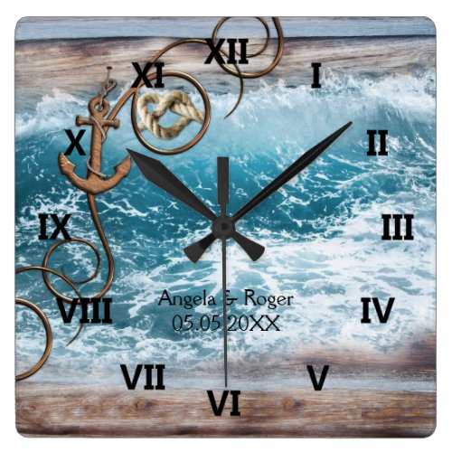 Nautical Anchor Wedding Clock
