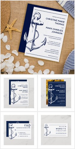 Traditional Anchor Nautical Wedding Suite Full Collection