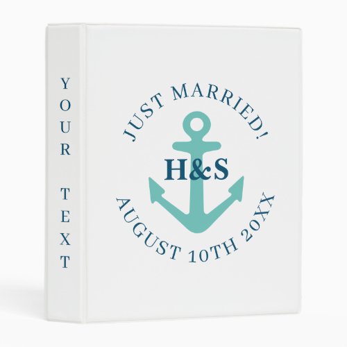 Nautical anchor wedding custom mini binder