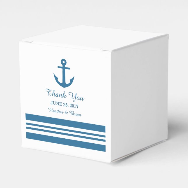 Nautical Anchor Wedding Favor Boxes (Front Side)