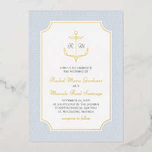 Nautical Anchor Wedding Foil Invitation