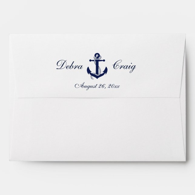 Nautical Anchor - Wedding Invitation Envelope A7 (Back (Top Flap))