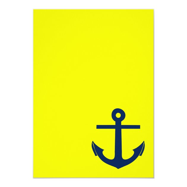 Nautical Anchor Wedding Invitation Navy And Yellow