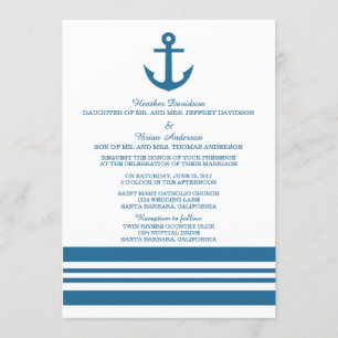 Nautical Anchor Wedding Invite