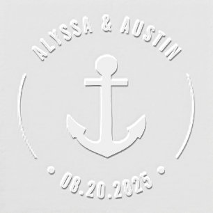 Nautical Anchor Wedding Logo Custom Seal Embosser