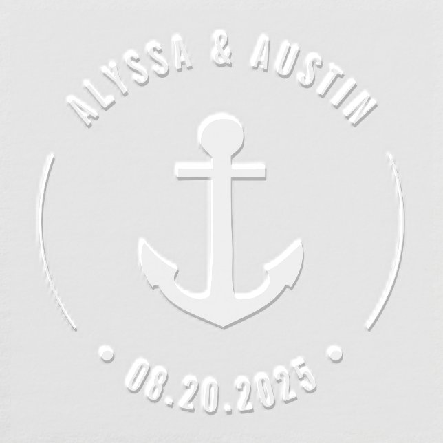 Nautical Anchor Wedding Logo Custom Seal Embosser (Design)