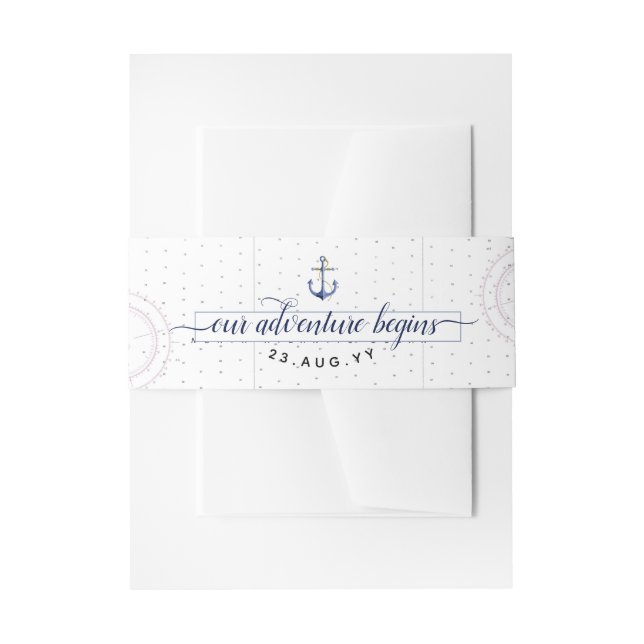 Nautical Anchor Wedding | Martha's Vineyard Invitation Belly Band (Front Example)