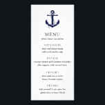 Nautical Anchor Wedding Menu<br><div class="desc">These gorgeous Nautical Anchor menu cards will be sure to wow your guests and compliment your special day!</div>