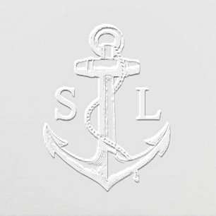 Nautical Anchor Wedding Monogram Embosser