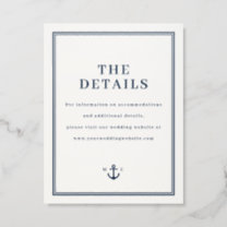 Nautical Anchor Wedding Monogram Letterpress Enclosure Card