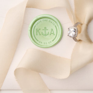 Nautical Anchor Wedding Monogram Save The Date Wax Seal Stamp