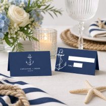 Nautical Anchor Wedding Navy Place Card