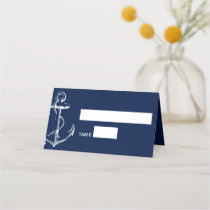 Nautical Anchor Wedding Navy Place Card