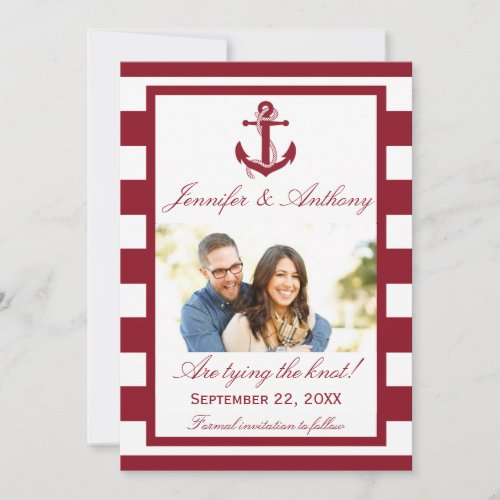 Nautical Anchor Wedding Photo Save The Date