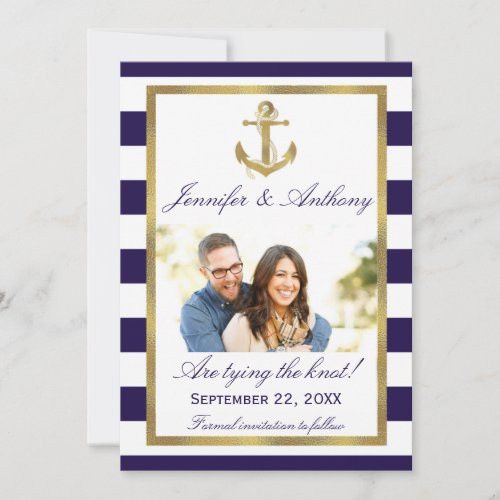 Nautical Anchor Wedding Photo Save The Date
