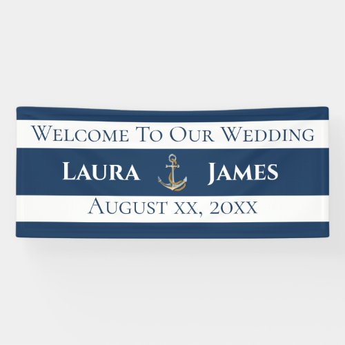 Nautical Anchor Wedding Reception  Banner