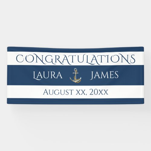 Nautical Anchor Wedding Reception Congratulations Banner