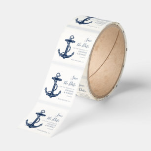 Nautical Anchor Wedding Save the Date Square Sticker