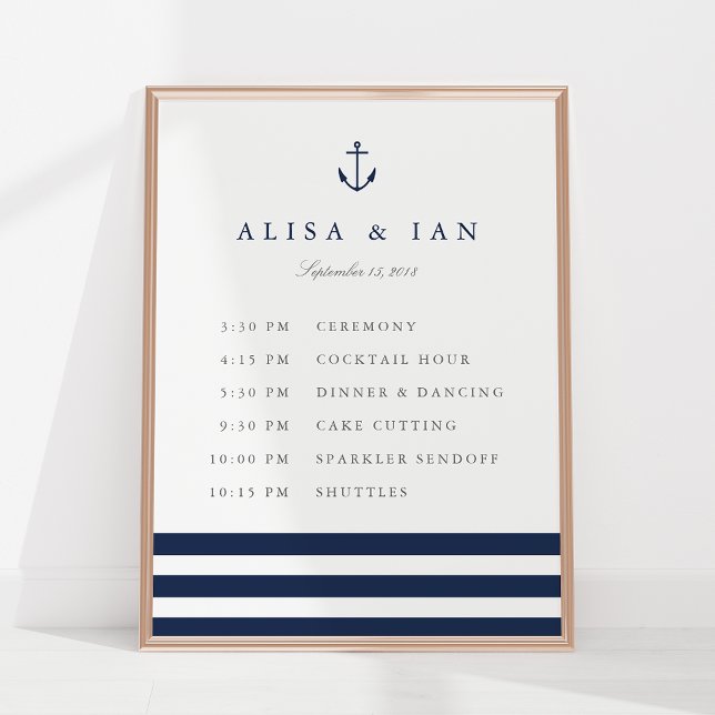 Nautical Anchor Wedding Schedule Sign (Creator Uploaded)