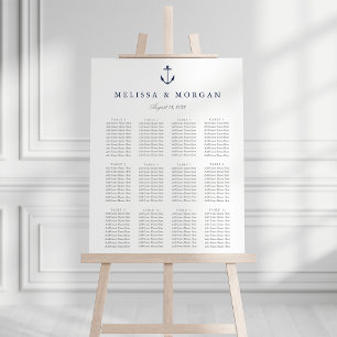 Nautical Anchor Wedding Seating Chart Foam Board