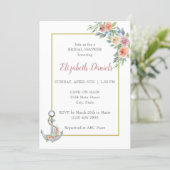 Nautical Anchor Wedding Shower Invitation (Standing Front)