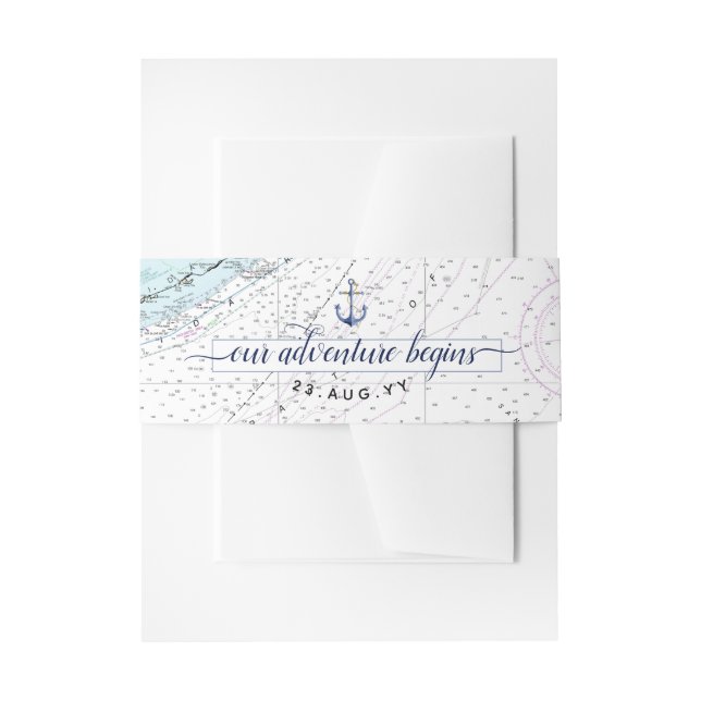#Nautical Anchor #Wedding | South #Florida Invitation Belly Band (Front Example)
