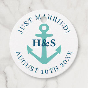 Nautical anchor wedding thank you favor tags