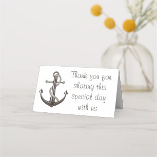 Nautical Anchor Wedding Thank You Gray Escort Place Card