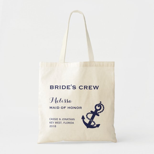 Nautical Anchor Wedding Tote Bag (Front)