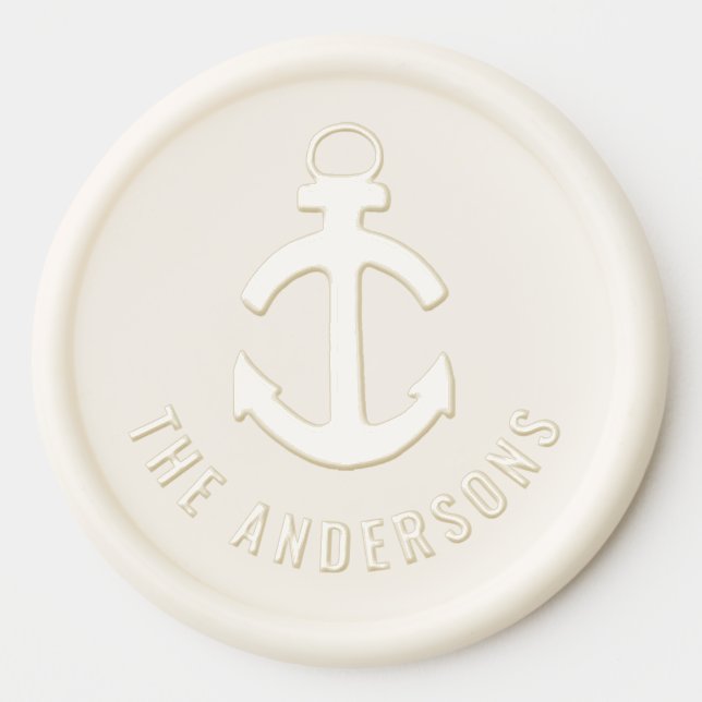 Nautical Anchor Wedding Wax Seal Sticker (Front)