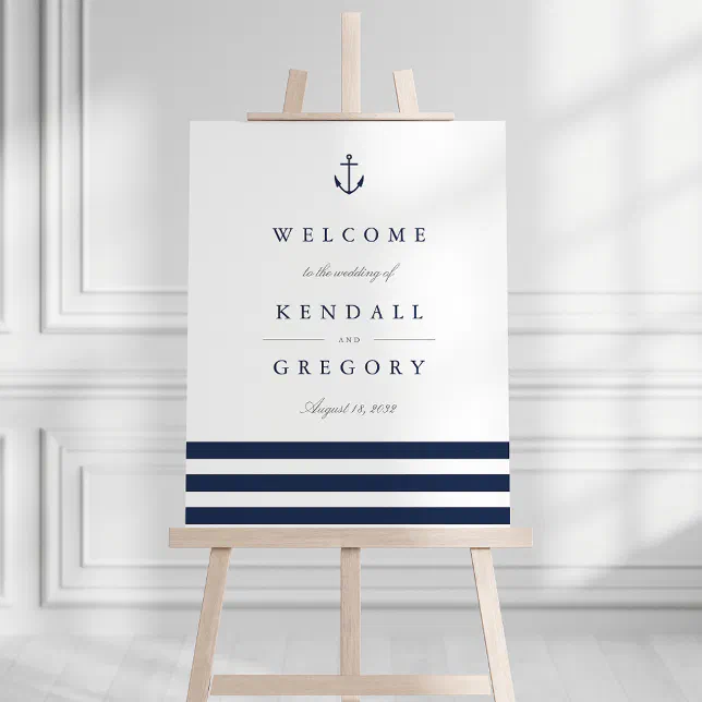 Nautical Anchor Wedding Welcome Sign | Zazzle