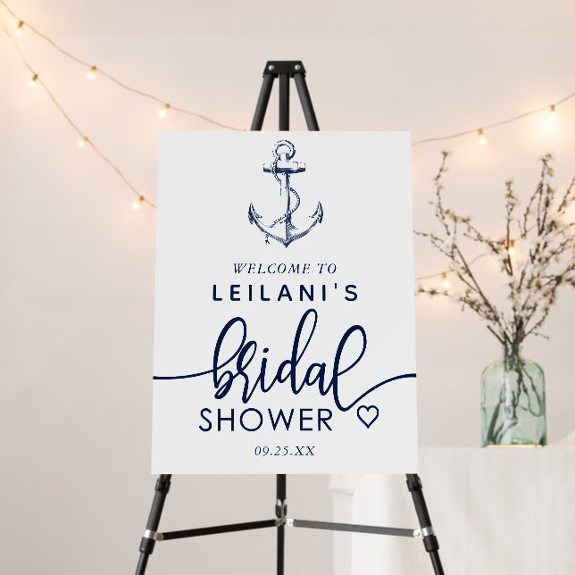 Nautical Anchor Welcome Bridal Shower Foam Board (In Situ (Stand))
