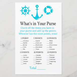 Nautical Anchor What's in your purse game