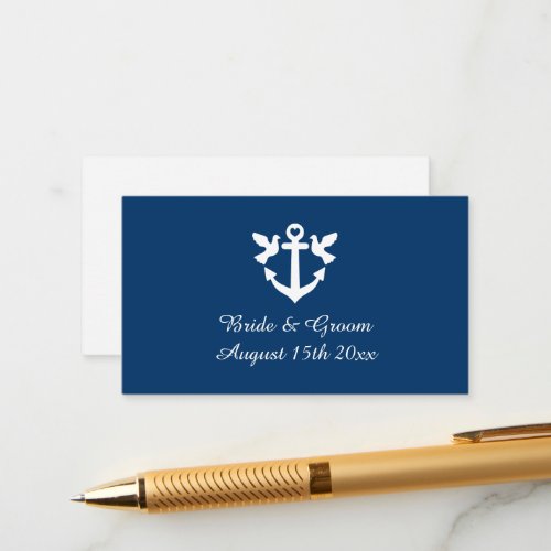 Nautical anchor white doves elegant wedding enclosure card