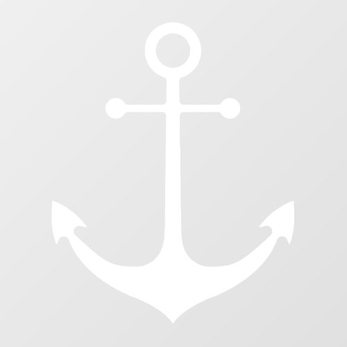 Nautical anchor white simple minimalist coastal wall decal 