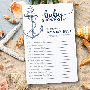 Nautical Anchor Who Knows Mom Best Baby Shower
