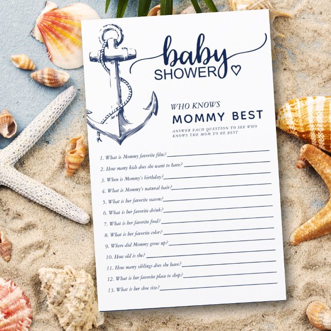 Nautical Anchor Who Knows Mom Best Baby Shower (Creator Uploaded)