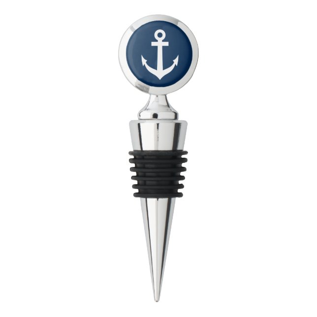 Nautical anchor wine stoppers with custom text (Back)