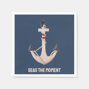 Nautical Anchor With Boat Name Napkins