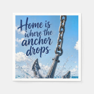 Nautical Anchor with Inspirational Home Quote Napkins